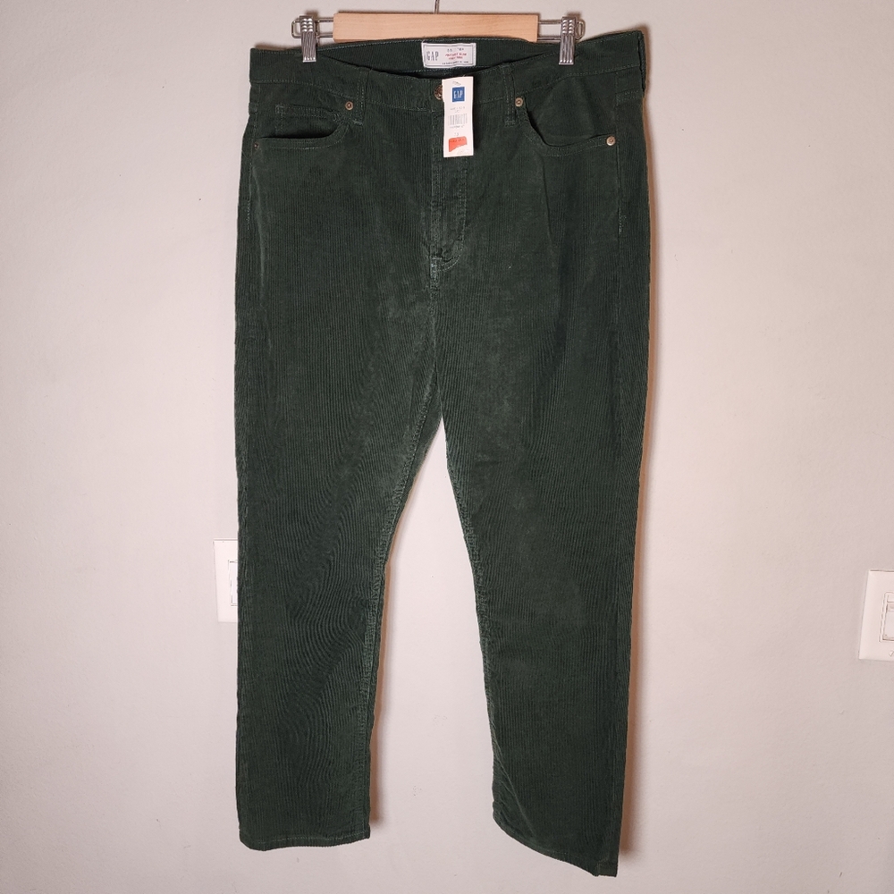 NWT Gap Green Corduroy Vintage Slim High Rise Pants Women's Size 16 (33)